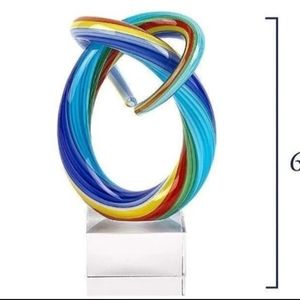 Venetian Blown Glass Abstract Sculpture NEW